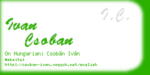 ivan csoban business card