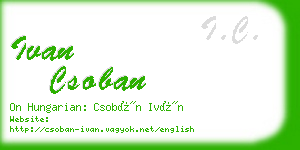 ivan csoban business card
